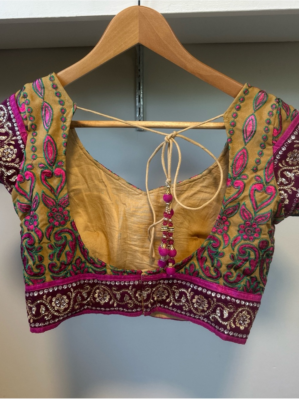 Handmade Embroidered Indian Choli Blouse | Floral Crop Top Festival Ethnic Boho - Picture 5 of 16